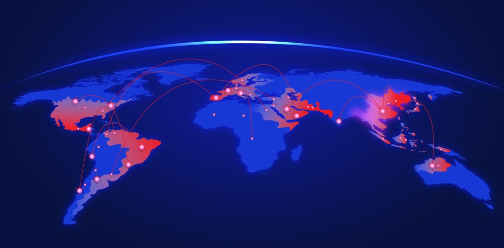 Pandemic concept with map